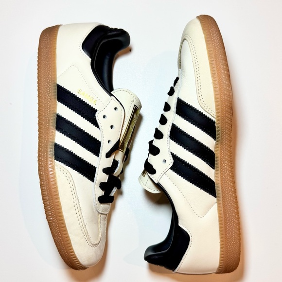adidas Shoes - NWT Adidas Samba White and Black Sneakers, Size 8 (men’s 6.5)